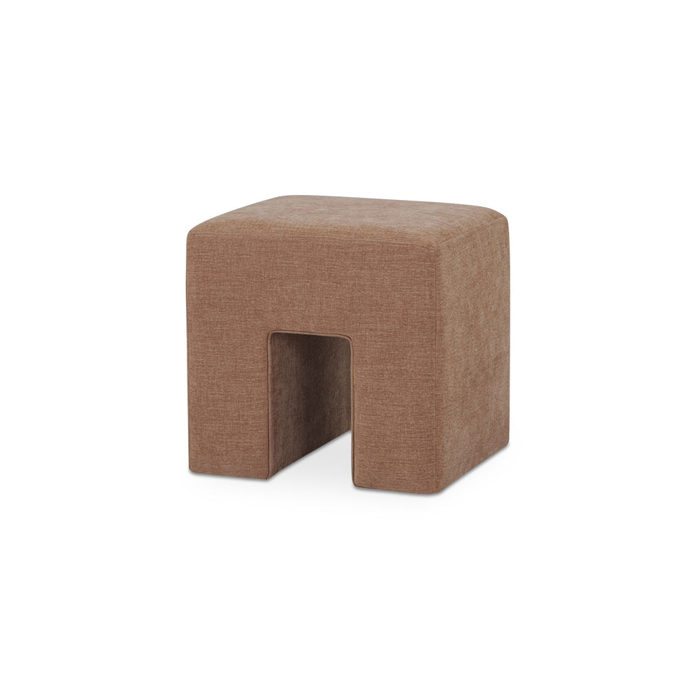 Aidy Washed Pink Linen Stool