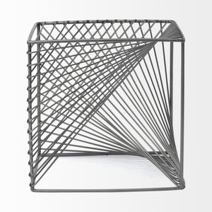 Rochon 8L x 8W Gray Metal Decorative Cube