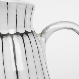Lome Large White/Black Patterned Ceramic Water Pitcher