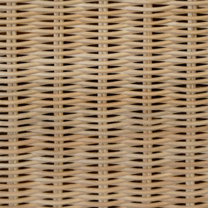 ONE DRAWER MING STYLE DESK IN WOVEN RATTAN WITH GLASS TOP