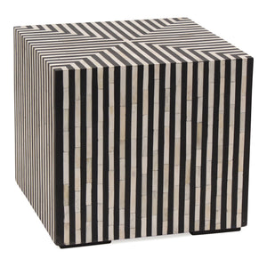 Terning Side Table in Black and White Camel Bone