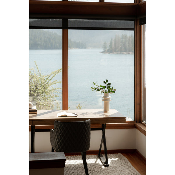 Moe's Profecto Desk in Natural Oak with Steel Frame