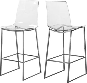 Winston Stool In Chrome Metal/Lucite Polycarbonate
