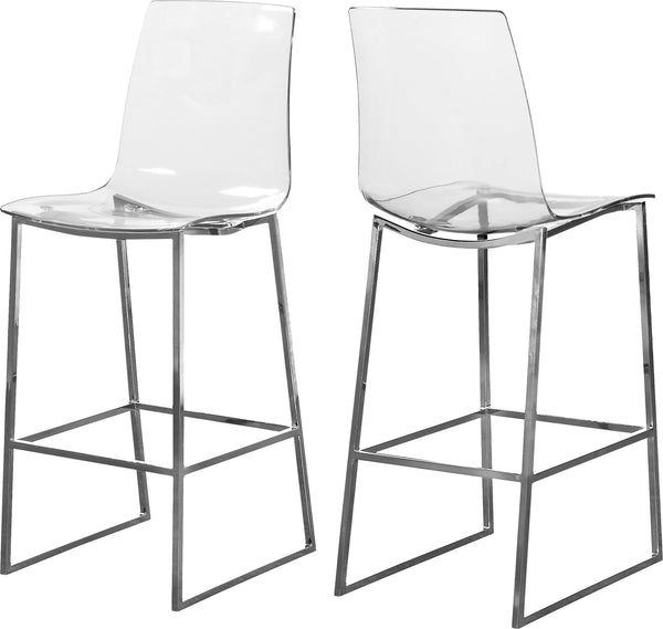 Winston Stool In Chrome Metal/Lucite Polycarbonate