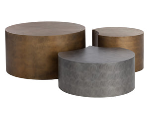 NEO COFFEE TABLES (SET OF 3) - ANTIQUE BRASS