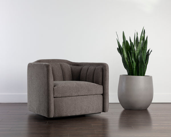BIRRIT SWIVEL ARMCHAIR - ALASKA HEDGEHOG BROWN