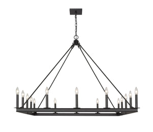 Barclay 16 Light Chandelier in Matte Black Finish