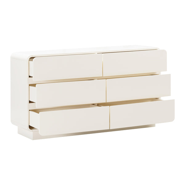 Sagura Cream 6-Drawer Dresser