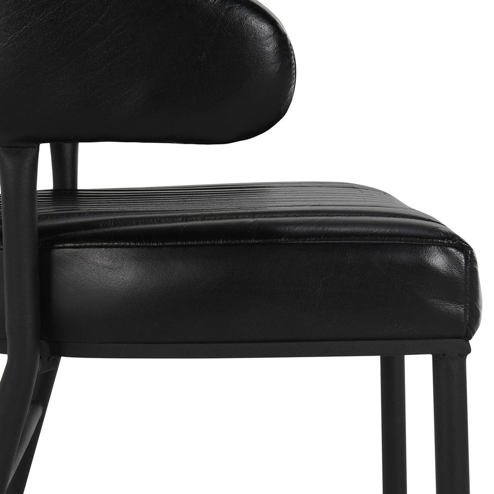 Umbria Leather Counter Stool - Midnight Raven