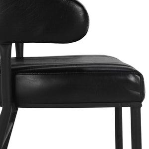 Umbria Leather Counter Stool - Midnight Raven