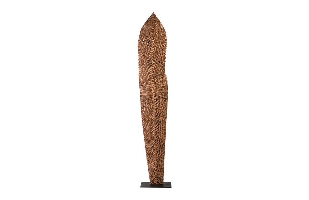 Carved Leaf on Stand, Copper Leaf, Extra Large