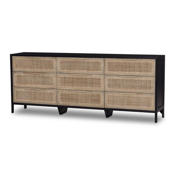 Sydney 9 Drawer Dresser In Black Wash
