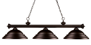 Riviera 3 Light Billiard Light in Bronze Finish