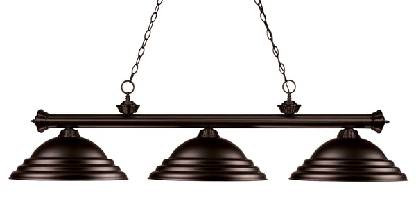 Riviera 3 Light Billiard Light in Bronze Finish