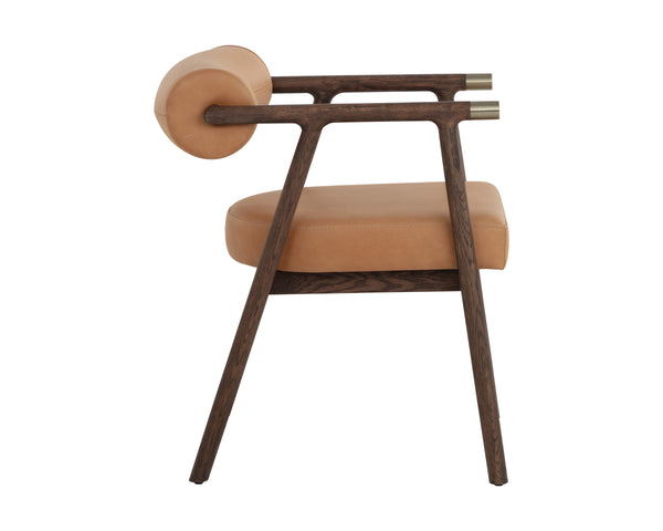 SOVA DINING ARMCHAIR - ANTIQUE BROWN - SAHARA CAMEL LEATHER
