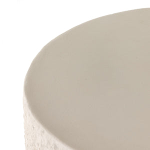 Kember Outdoor End Table In Blanc White
