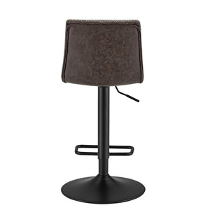 Jayden Low Back Gaslift Bar Stool In Vintage Coffee Brown