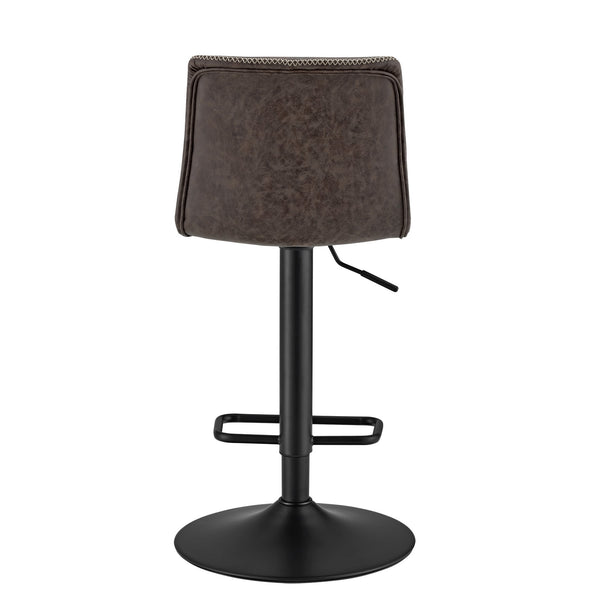 Jayden Low Back Gaslift Bar Stool In Vintage Coffee Brown