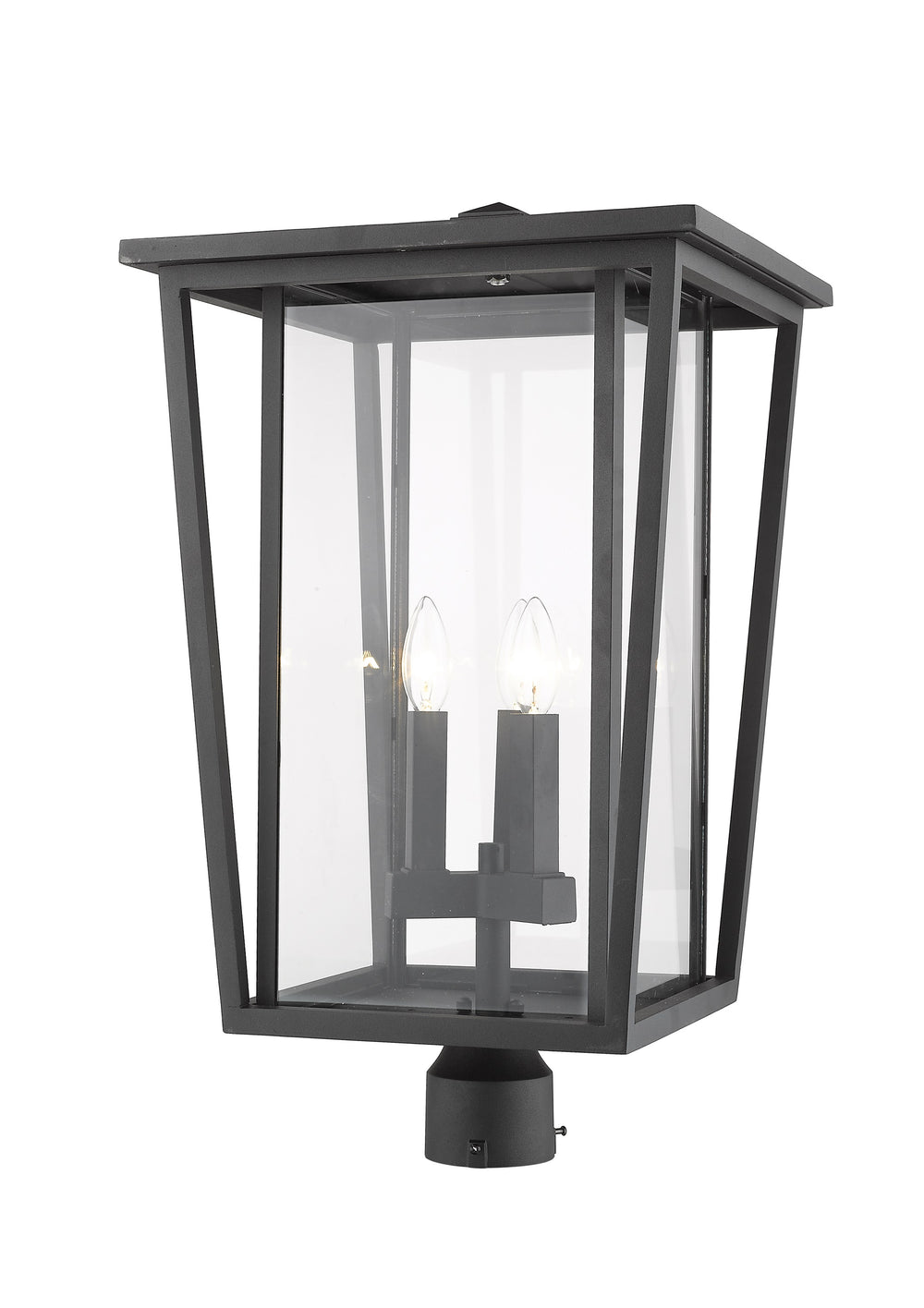 Seoul 3 Light Outdoor Post Mount Fixture in Black Finish