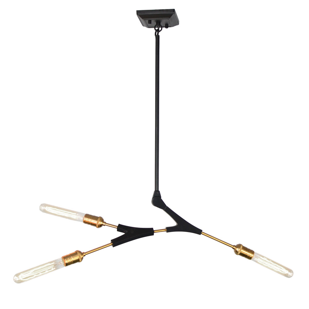 Filiali AC11533 Chandelier in Black & Harvest Brass