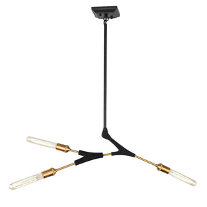 Filiali AC11533 Chandelier in Black & Harvest Brass