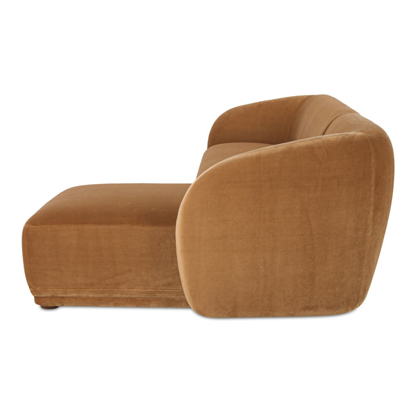 Moe's Faye Right Sectional in Tan Faux Mohair