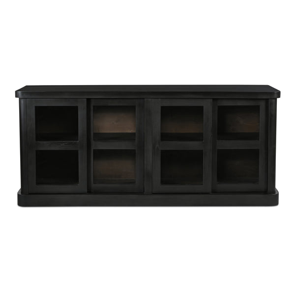 Mona Sideboard with Glass Doors in Black