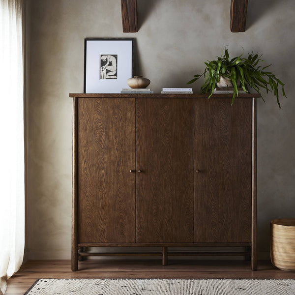 Renaud 3-Door Cabinet - Dark Toasted Oak Veneer