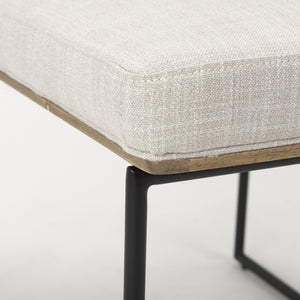 Stamford Beige Upholstered Seat w/ Wood Back, Black Metal Frame Dining Chair