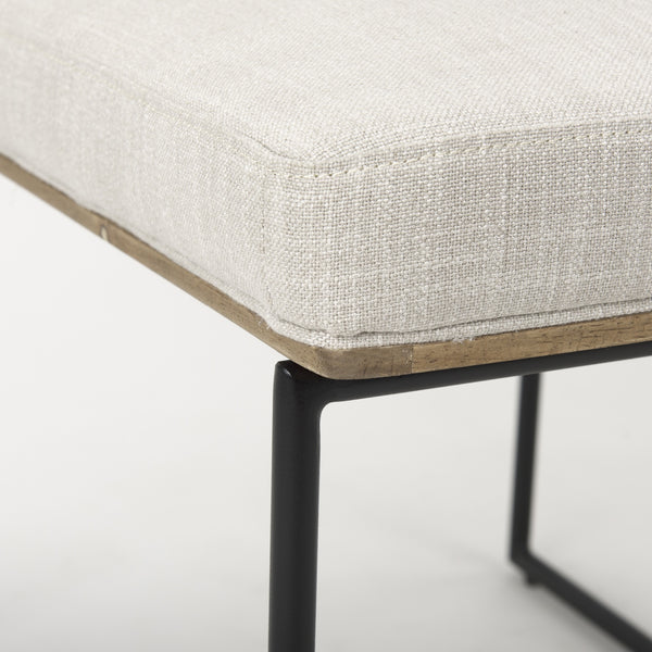 Stamford Beige Upholstered Seat w/ Wood Back, Black Metal Frame Dining Chair