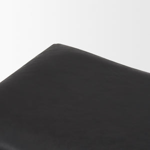 Taniel Black Leather w/ Black Metal Stool