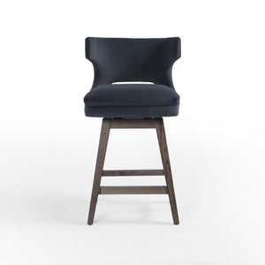 Task Swivel Counter Stool in Modern Velvet