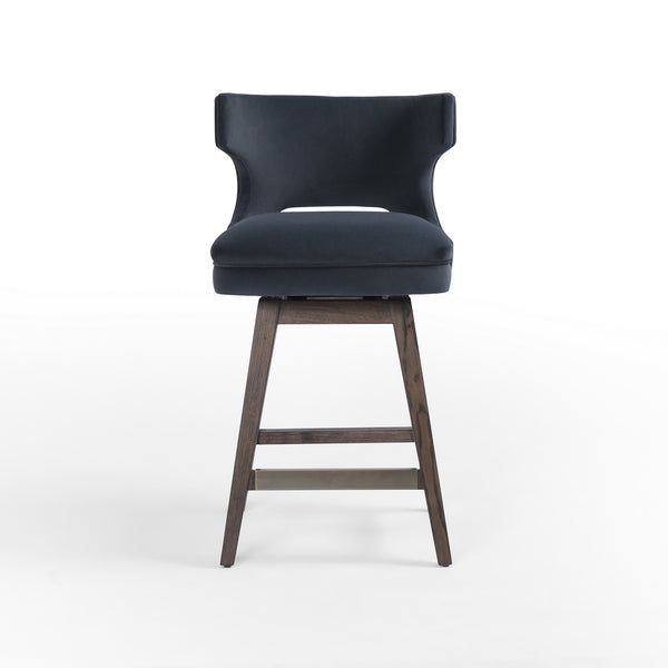 Task Swivel Counter Stool in Modern Velvet