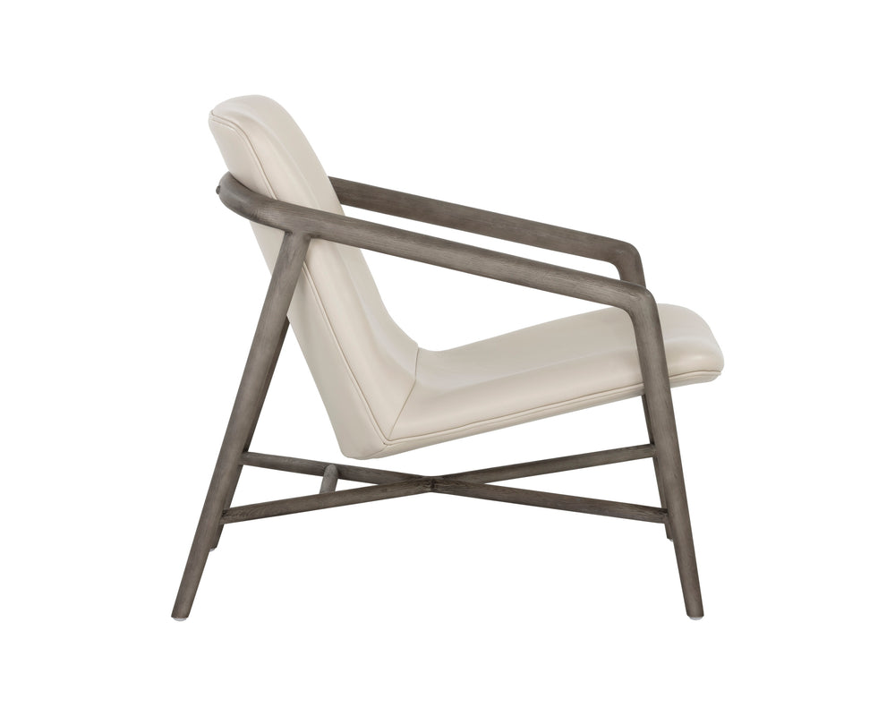 CINELLI LOUNGE CHAIR - ASH GREY - ASTORIA CREAM LEATHER