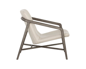 CINELLI LOUNGE CHAIR - ASH GREY - ASTORIA CREAM LEATHER