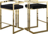 Winifred Stool In Black Velvet and Gold