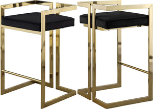 Winifred Stool In Black Velvet and Gold