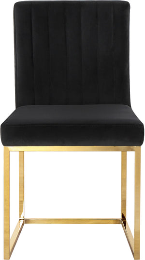 Joanna Dining Chair In Black Velvet and Gold