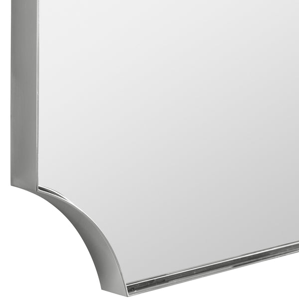 Lennox Nickel Scalloped Corner Mirror