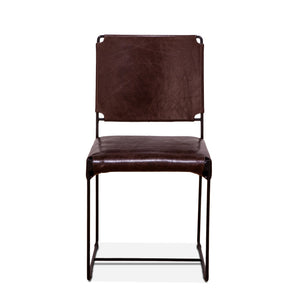 New York Iron and Chocolate Leather Dining Chair
