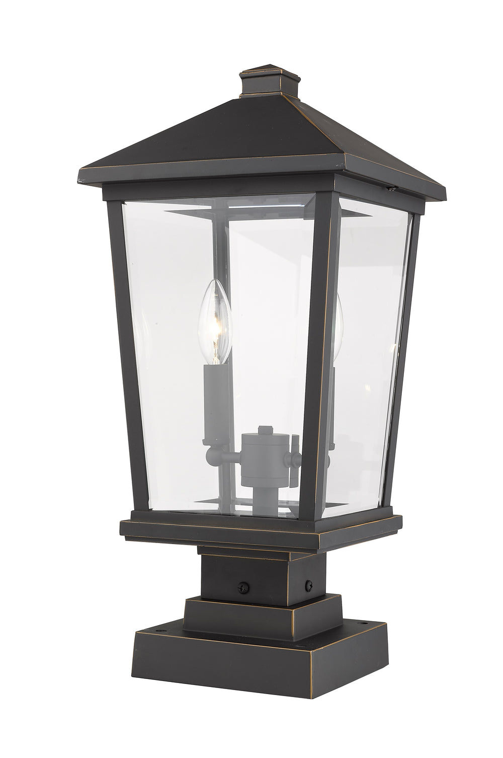 Beacon 2 Light Outdoor Pier Mounted Fixture in Oil Rubbed Bronze Finish