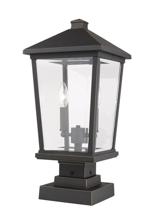 Beacon 2 Light Outdoor Pier Mounted Fixture in Oil Rubbed Bronze Finish