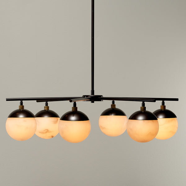 Metro Faux Alabaster 6-Light Chandelier
