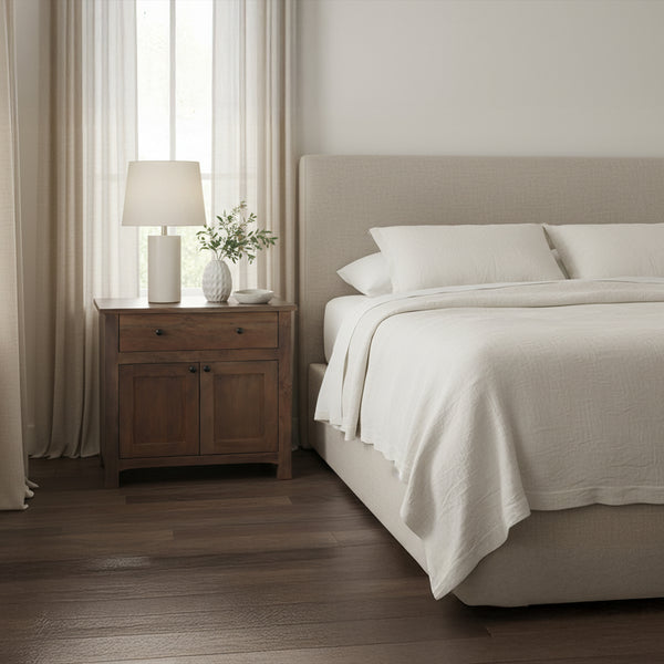 Moe's Gene Charging Nightstand in Dark Brown