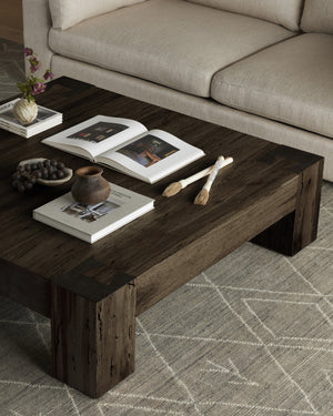 Abaso Coffee Table In Ebony Rustic