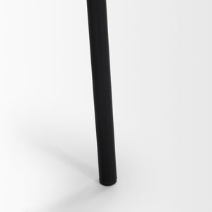 Brently Dining Chair w/ Cream Boucle Fabric & Matte Black Metal Legs