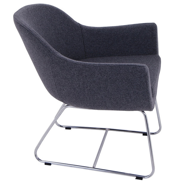 chelsea lounge wire base in charcoal wool