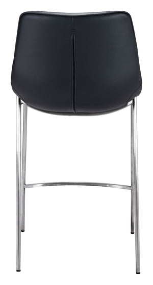 Magnus Counter Stool (Set of 2) Brown & Silver