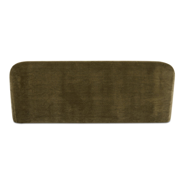 Moe's Rialto Sofa in Dark Green Faux Mohair