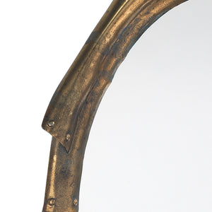 Margaux Metal Oval Wall Mirror, Antique Brass